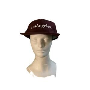 Maison Article Los Angeles Maroon Snapback Hat Embroidered Logo Adjustable Cap